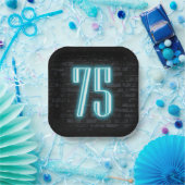 Assiettes En Carton 75e anniversaire fête néon Connexion en brique (Fête)