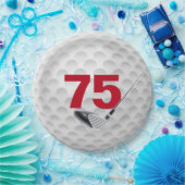 Assiettes En Carton 75e anniversaire Golf Ball Design Plaque en papier (Fête)