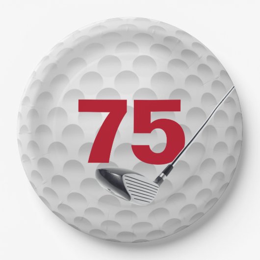 Assiettes En Carton 75e anniversaire Golf Ball Design Plaque en papier (Devant)