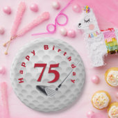 Assiettes En Carton 75e anniversaire Golf Ball Design Plaque en papier (Fête)