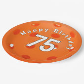 Assiettes En Carton 75e anniversaire Orange Pickleball (Angle)