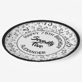 Assiettes En Carton 75e anniversaire Random Number Motif noir/blanc (Angle)