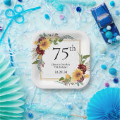 Assiettes En Carton 75e anniversaire Tournesols (Fête)