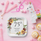 Assiettes En Carton 75e anniversaire Tournesols (Fête)