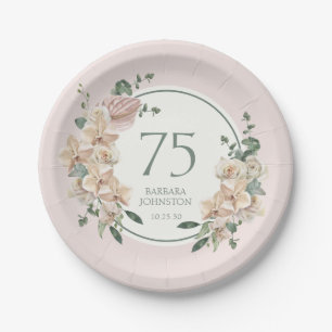 Assiettes En Carton 75e anniversaire Tropical Floral