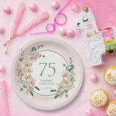 Assiettes En Carton 75e anniversaire Tropical Floral (Fête)