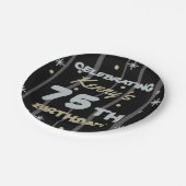 Assiettes En Carton 75th Birthday Party Ajouter votre nom (Angle)