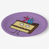 Assiettes En Carton 76e anniversaire Gâteau aux bougies (Angle)