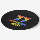 Assiettes En Carton 77e anniversaire : audacieux, amusant, simple, arc (Angle)