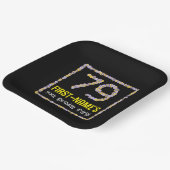 Assiettes En Carton 79e anniversaire : Floral Flowers Numéro, Nom pers (Angulaire)