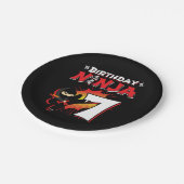 Assiettes En Carton 7 Ans Bande dessinée Style Ninja 7e Anniversaire (Angle)