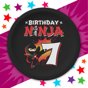 Assiettes En Carton 7 Ans Bande dessinée Style Ninja 7e Anniversaire