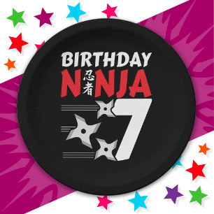 Assiettes En Carton 7 Ans Ninja Party Stars Enfants 7e anniversaire