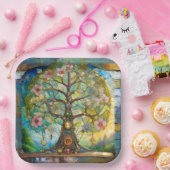 Assiettes En Carton 7 Chakra Blossoming Tree Of Life (Fête)