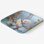 Assiettes En Carton 7e anniversaire Duck Dancing In the Rain Puddle (Angulaire)