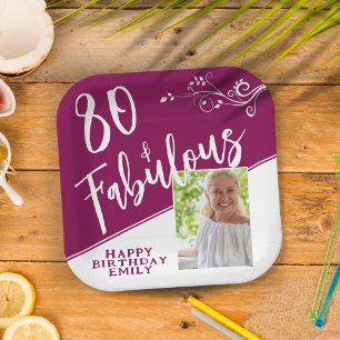 Assiettes En Carton 80 et fabuleux Script Photo Magenta 80e anniversai