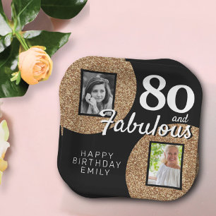 Assiettes En Carton 80 et Fabulous Gold Parties scintillant 2 Photo 80
