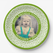 Assiettes En Carton 80 Votre photo Numéro Aléatoire Motif Vert/Blanc (Devant)