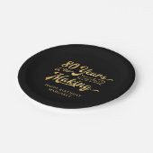 Assiettes En Carton 80e anniversaire 80 ans rétro dans les lumières (Angle)