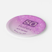 Assiettes En Carton 80e anniversaire Chic Falling Parties scintillant  (Angle)