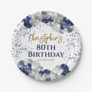 Assiettes En Carton 80e anniversaire de la fête des ballons de marine