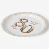 Assiettes En Carton 80e anniversaire Elegant Party (Angle)