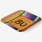 Assiettes En Carton 80e anniversaire fête Design mexicain (Angulaire)