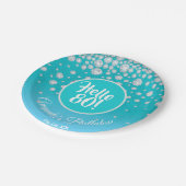 Assiettes En Carton 80e anniversaire fête turquoise bleu parties scint (Angle)
