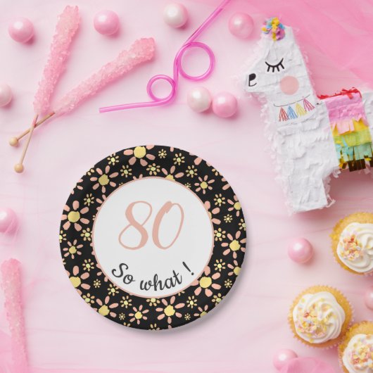 Assiettes En Carton 80e anniversaire Funny 80 alors quelle motivation (Fête)