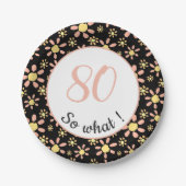 Assiettes En Carton 80e anniversaire Funny 80 alors quelle motivation (Devant)