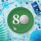 Assiettes En Carton 80e Anniversaire Golf Ball And Club (Fête)