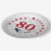 Assiettes En Carton 80e anniversaire Golf Ball Design Plaque en papier (Angle)