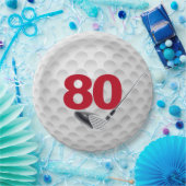 Assiettes En Carton 80e anniversaire Golf Ball Design Plaque en papier (Fête)