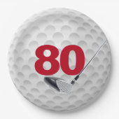 Assiettes En Carton 80e anniversaire Golf Ball Design Plaque en papier (Devant)