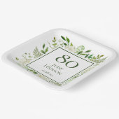 Assiettes En Carton 80e anniversaire Hydrangée blanche (Angulaire)