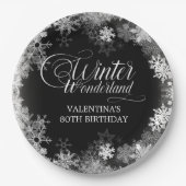 Assiettes En Carton 80e anniversaire Wonderland Winter Wonderland Snow (Devant)