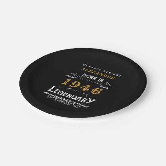 Assiettes En Carton 80th Birthday 1946 Legendary Retro (Angle)
