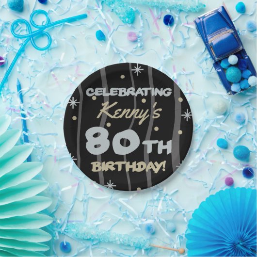 Assiettes En Carton 80th Birthday Party Ajouter votre nom (Fête)