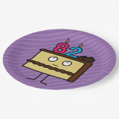 Assiettes En Carton 82e gâteau d'anniversaire aux bougies (Angle)