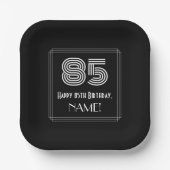 Assiettes En Carton 85e anniversaire — Art Déco Inspiré Look "85" + No (Recto)