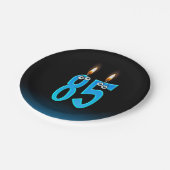 Assiettes En Carton 85e anniversaire avec des numéros de bougies éclai (Angle)