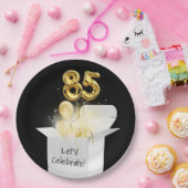 Assiettes En Carton 85e anniversaire Ballons d'or en boîte blanche (Fête)