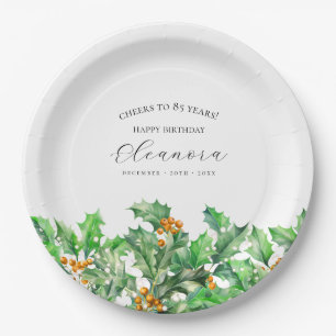 Assiettes En Carton 85e anniversaire Décembre Fleur de naissance Holly