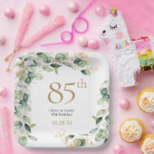 Assiettes En Carton 85e anniversaire Eucalyptus (Fête)