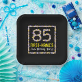 Assiettes En Carton 85e anniversaire : Floral Flowers Numéro, Nom pers (Fête)