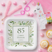 Assiettes En Carton 85e anniversaire Hydrangeas blanches (Fête)