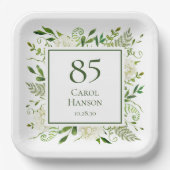 Assiettes En Carton 85e anniversaire Hydrangeas blanches (Recto)