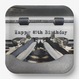 Assiettes En Carton 85e anniversaire Retro Typewriter