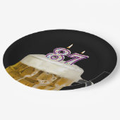 Assiettes En Carton 87e anniversaire Bière sur plaque de papier noir (Angle)