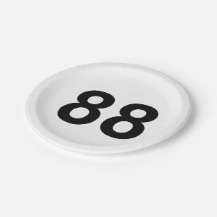 Assiettes En Carton 88 - numéro quatre-vingt-huit plaque